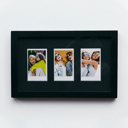 Personalised frame with 3 Polaroid-style photos, 27 x 17 cm