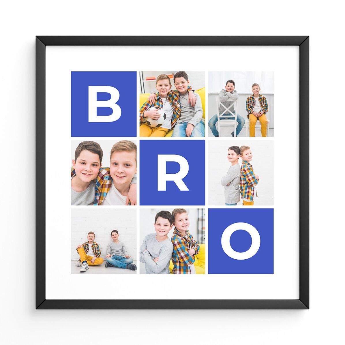 Personalised canvas with 6 photos and text - Family