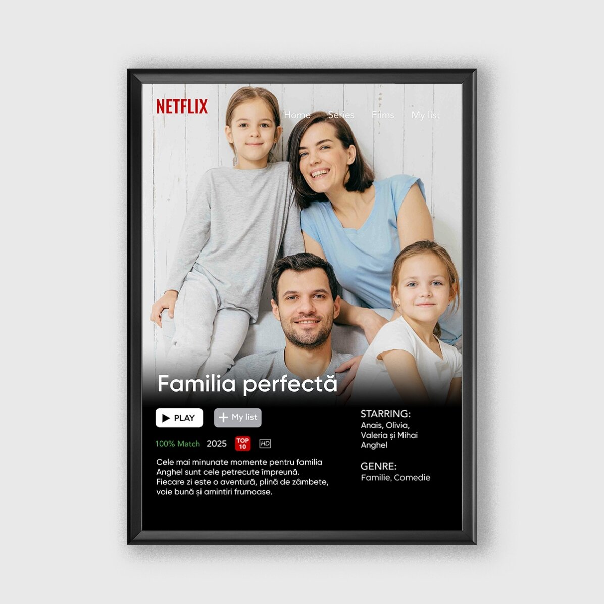 Personalised picture frame with photo and message - Film