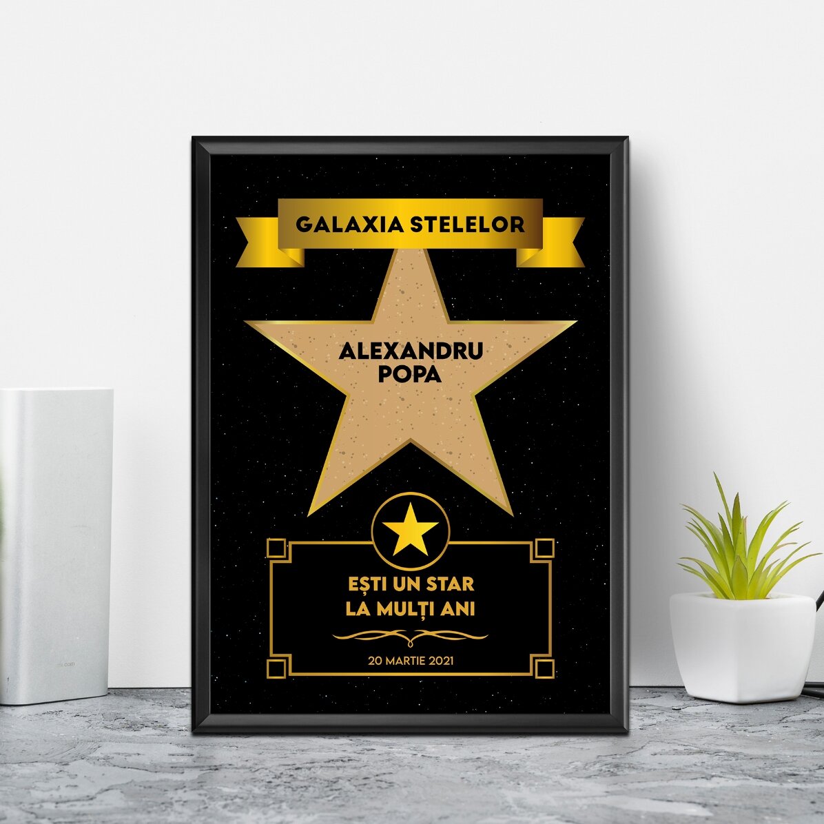 Personalised painting with text - Galaxy of stars