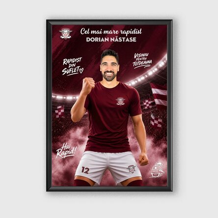 Προσωποποιημένη αφίσα της FC Rapid με φωτογραφία και μήνυμα - Παίκτης