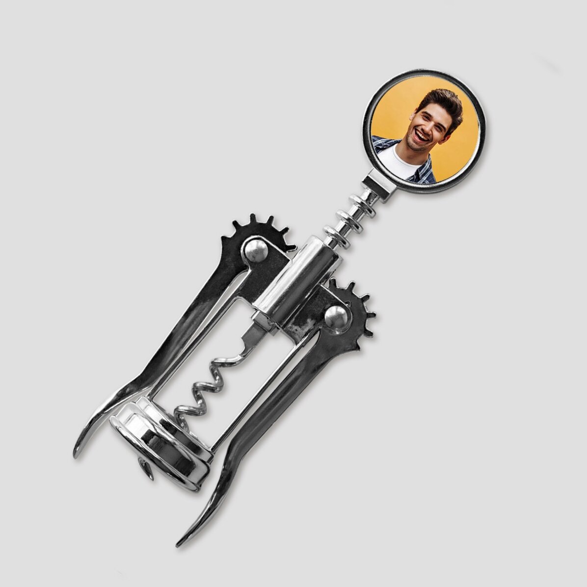 Personalised corkscrew with two photographs