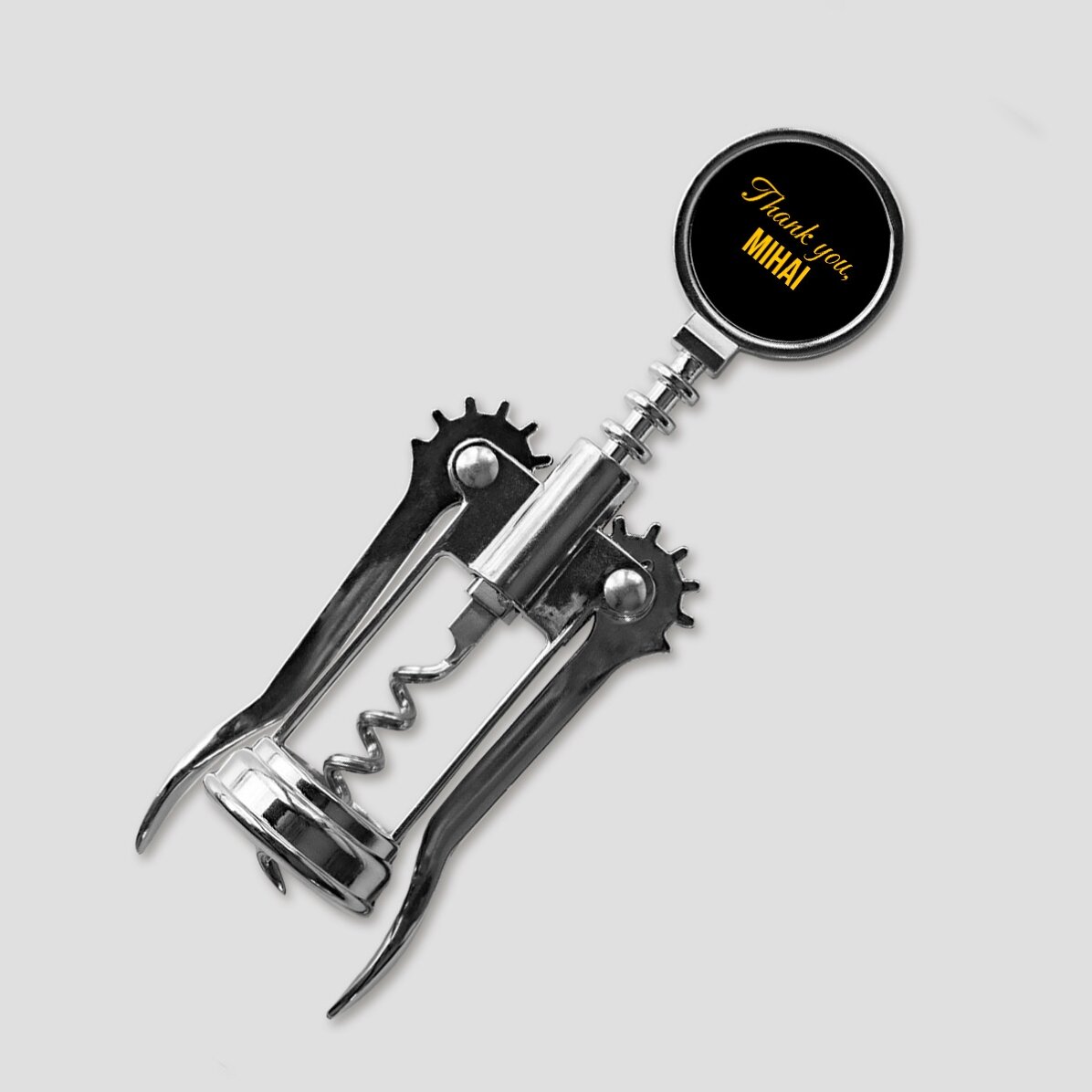 Personalised corkscrew with logo and text