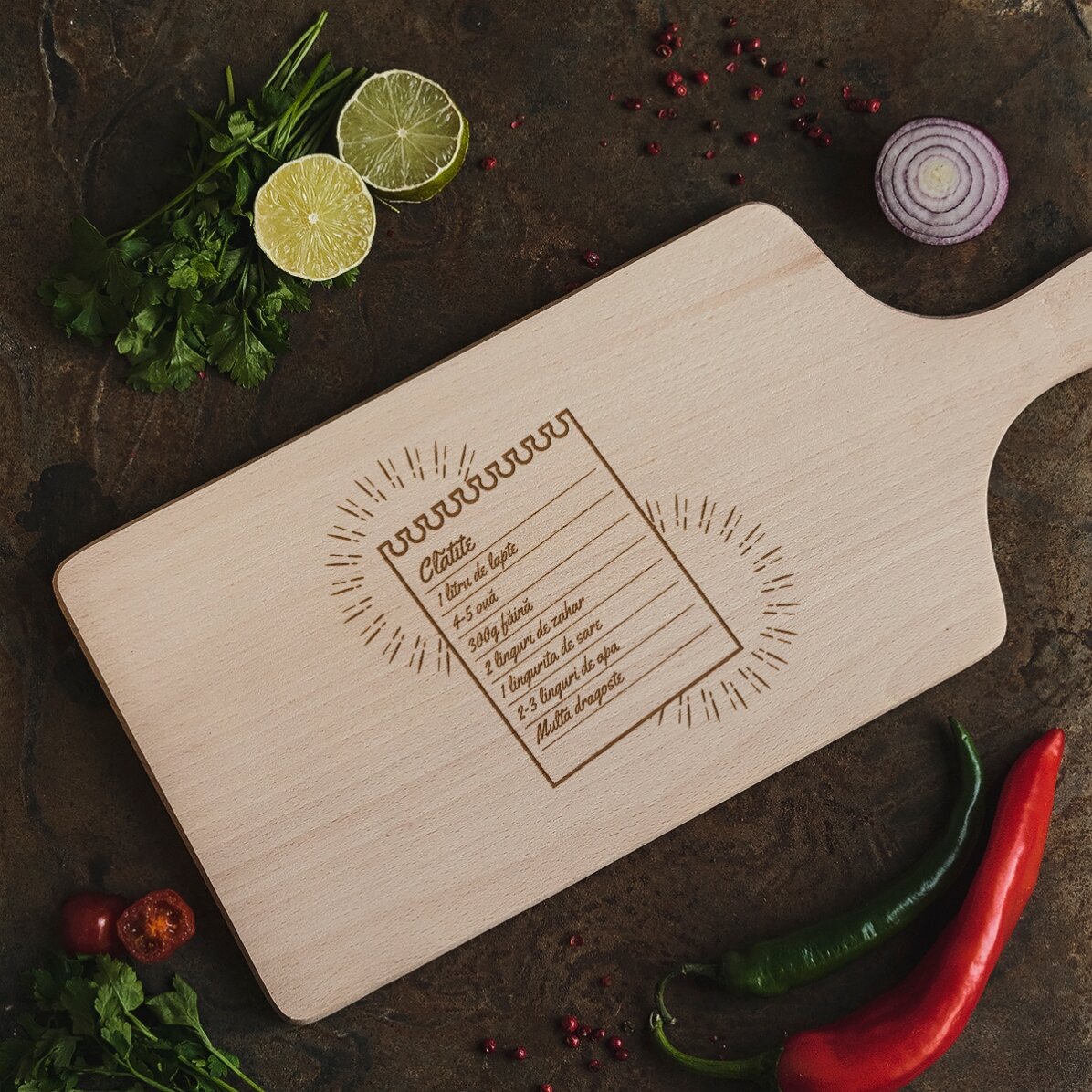 Customised chopping board with your recipe