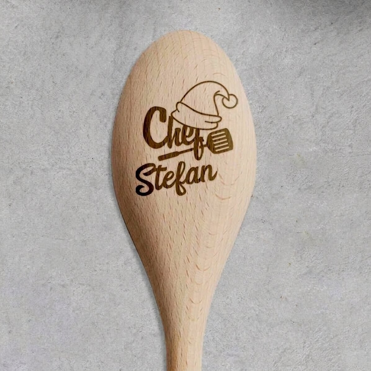 Προσωποποιημένο ξύλινο κουτάλι - Christmas chef