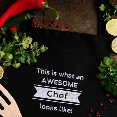 Customised apron with text - Awesome Chef