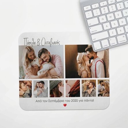 Προσαρμοσμένο mouse pad με 8 φωτογραφίες και κείμενο - For you