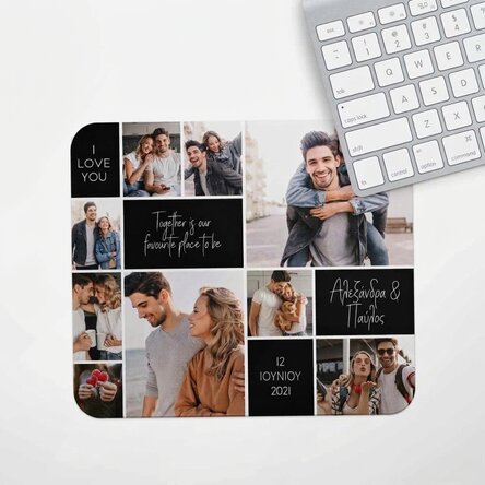 Προσαρμοσμένο mouse pad με 9 φωτογραφίες και κείμενο - Memories