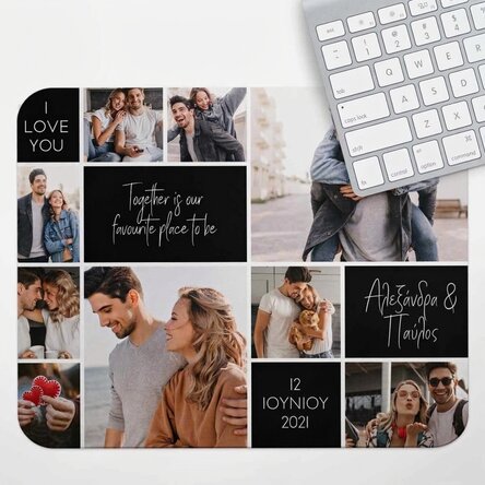 Προσαρμοσμένο mouse pad XL με 9 φωτογραφίες και κείμενο - Memories