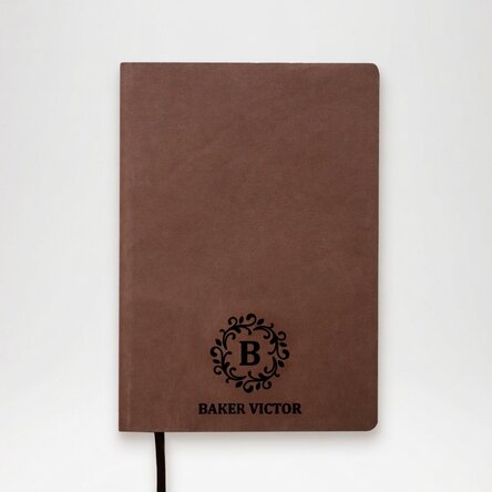 Personalised leather diary with monogram and name