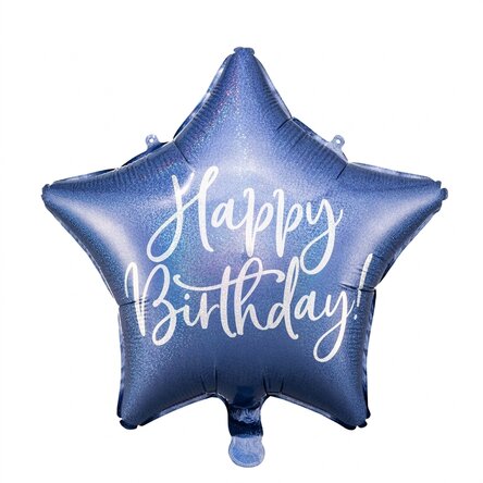 Balloon - blue star Happy Birthday