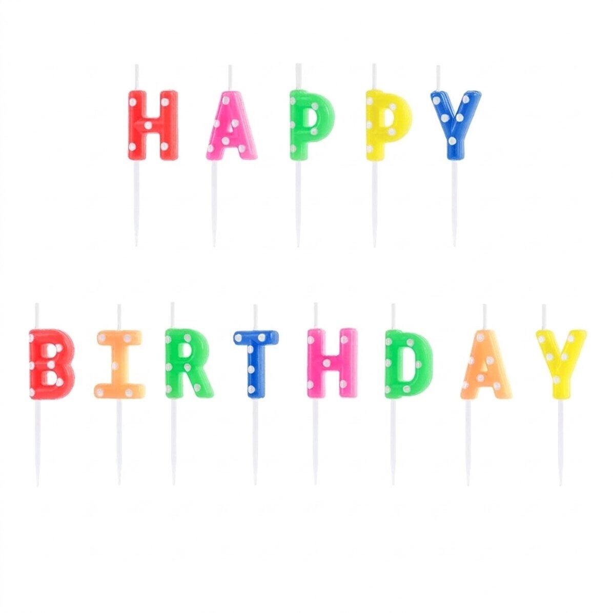 Κεριά για τούρτα - σετ «Happy Birthday»