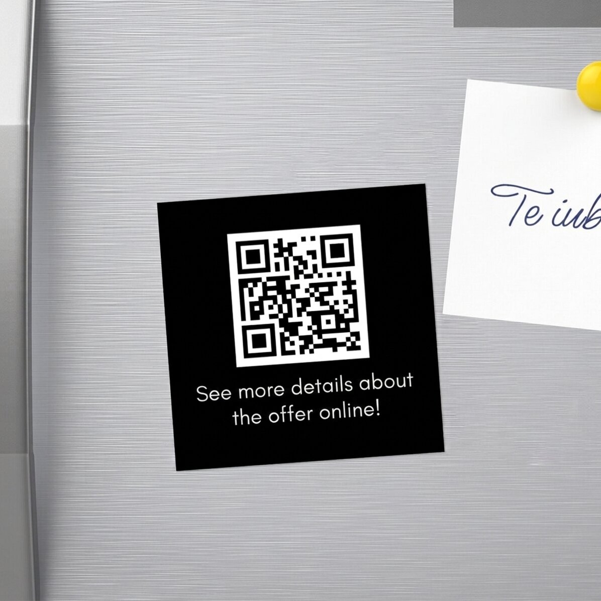 Προσαρμοσμένος μαγνήτης 10x10 με κείμενο και QR code