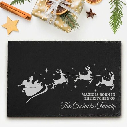 Personalised engraved slate plaque with text - The Magic of Christmas