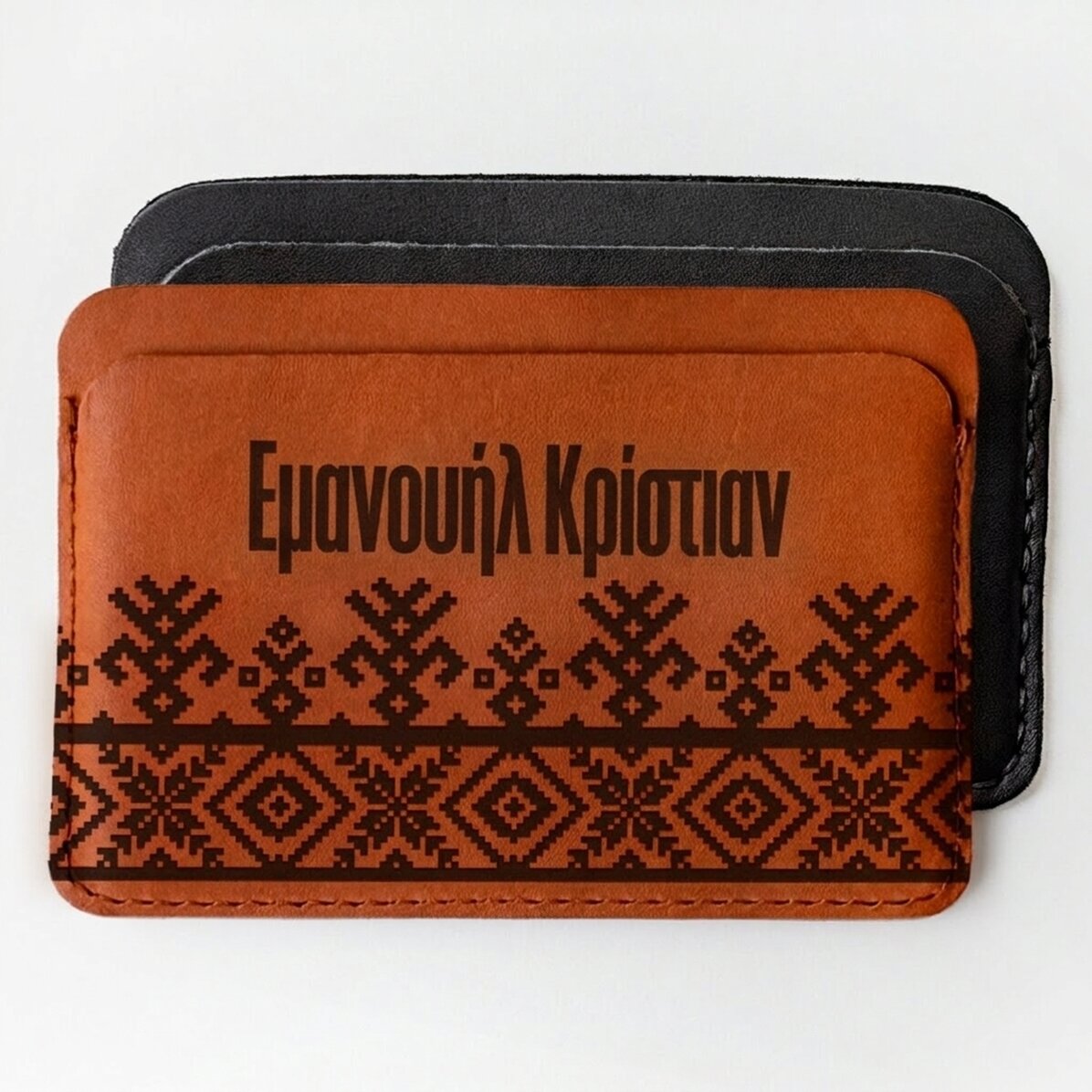 Προσωποποιημένο δερμάτινο πορτοφόλι με όνομα - Παραδοσιακό μοντέλο
