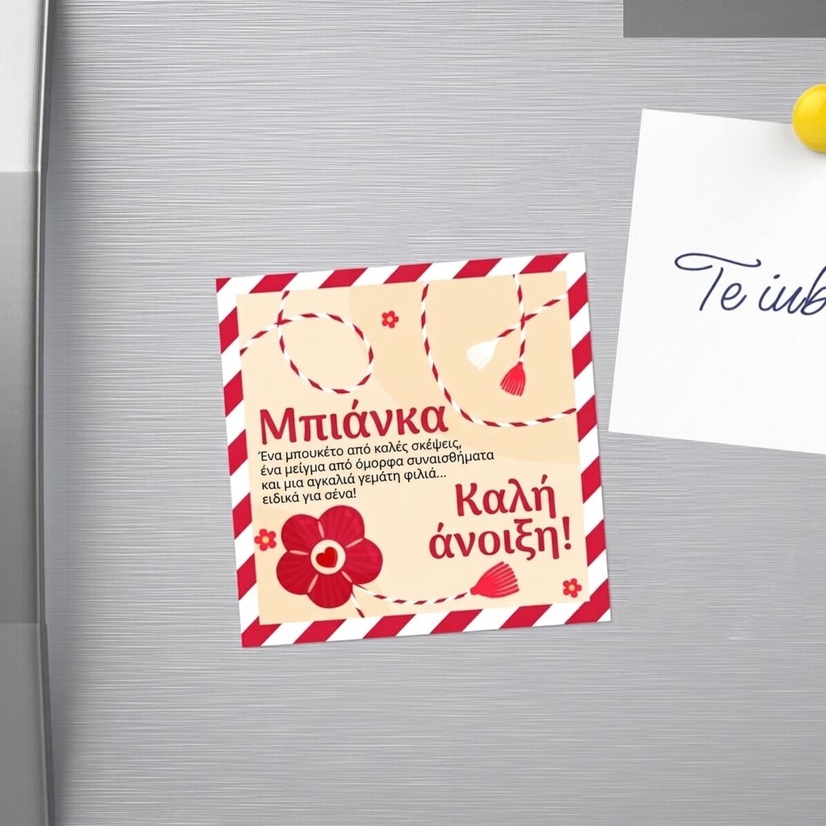 Προσαρμοσμένος μαγνήτης 10x10 με όνομα και μήνυμα