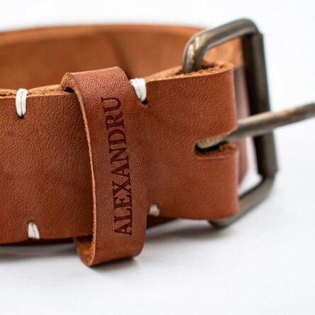 Personalised leather belt with name