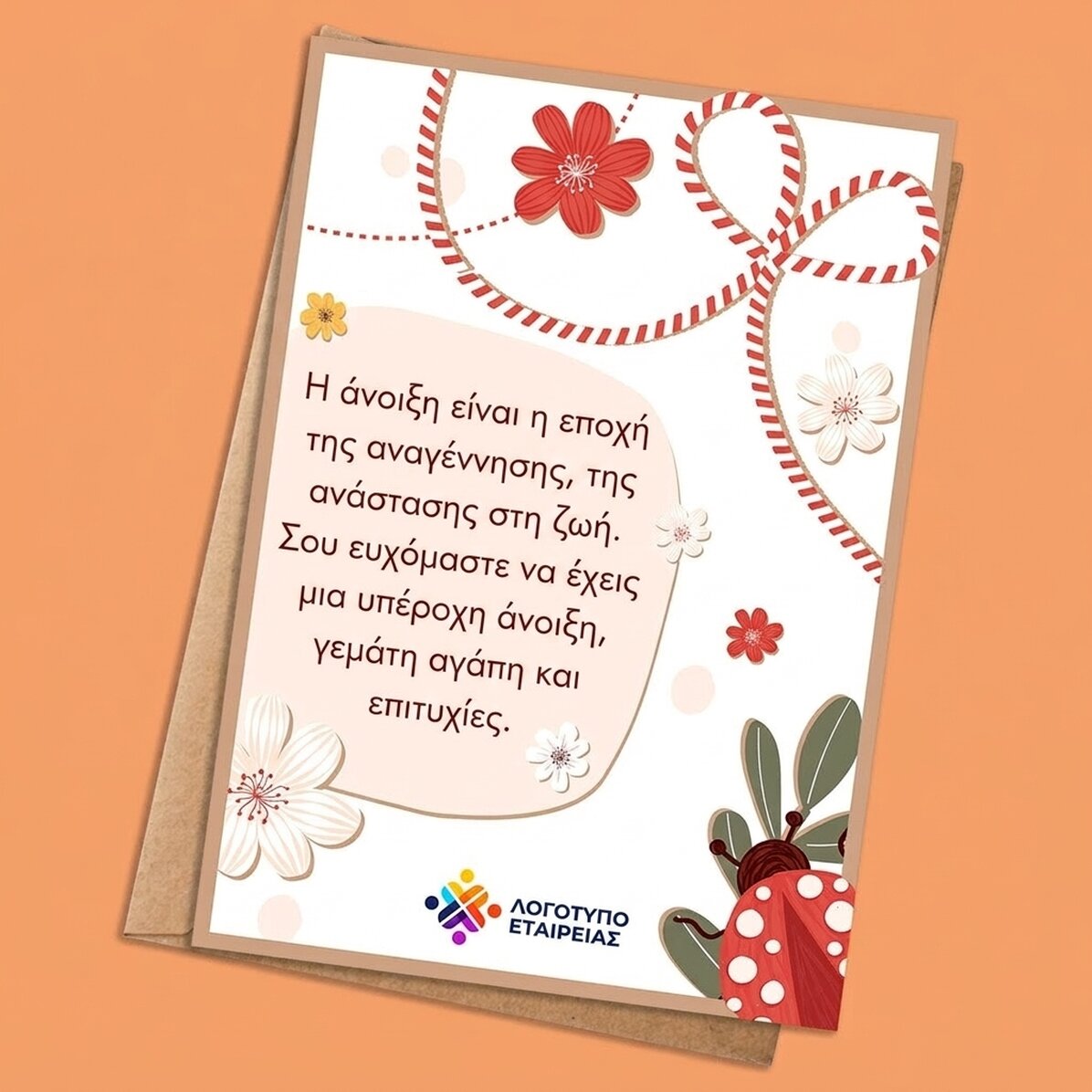 Προσωποποιημένη κάρτα με κείμενο και λογότυπο - Buburuza