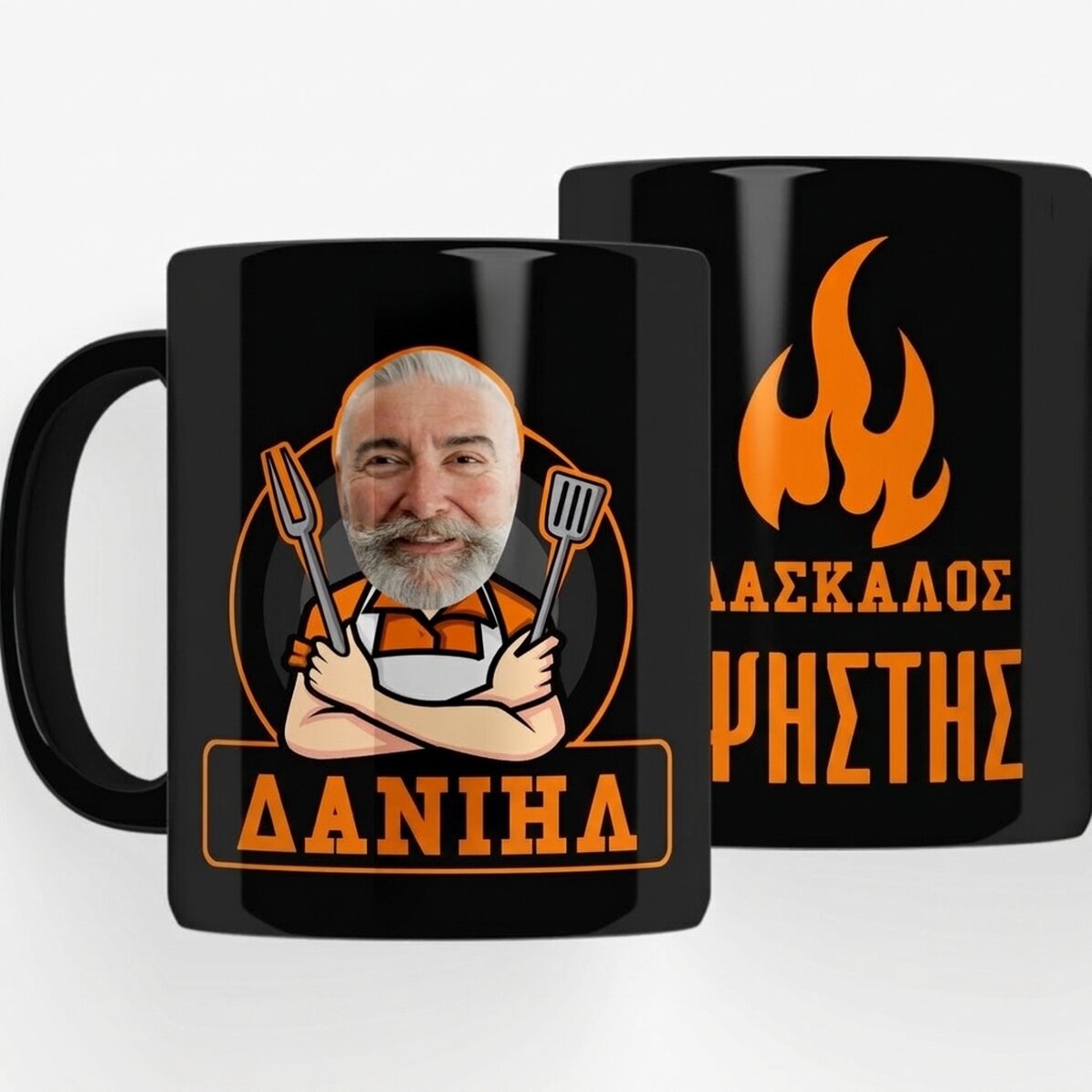 Προσαρμοσμένο μαύρο κύπελλο με κείμενο για τους λάτρεις του μπάρμπεκιου