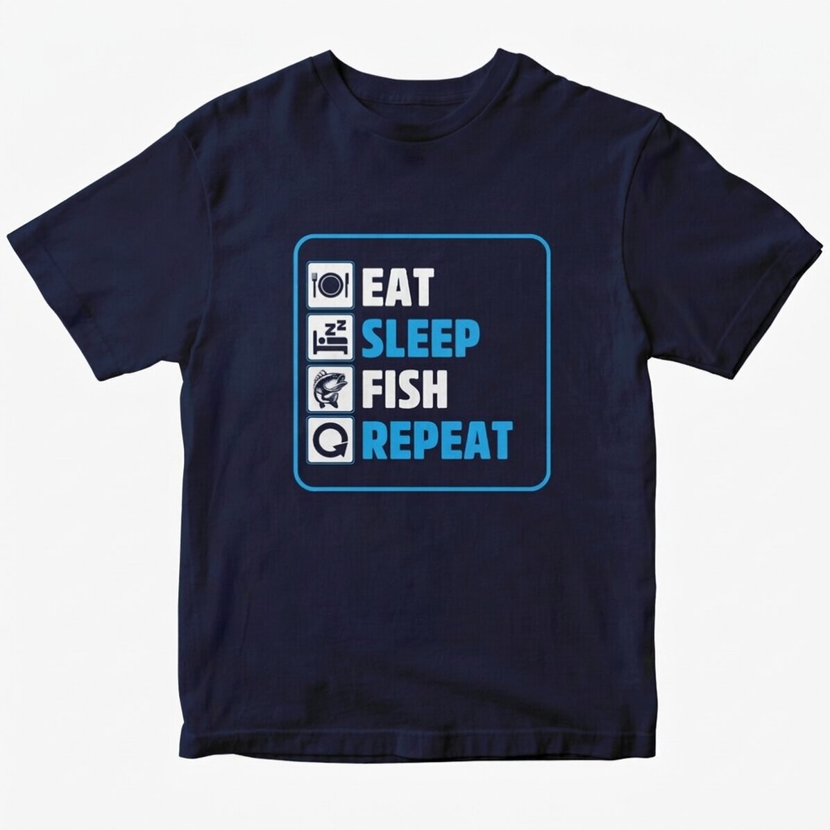 Προσαρμοσμένο μπλουζάκι με κείμενο - Eat sleep fish repeat