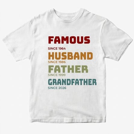 Personalised cotton T-shirt with text - Grandfather's story