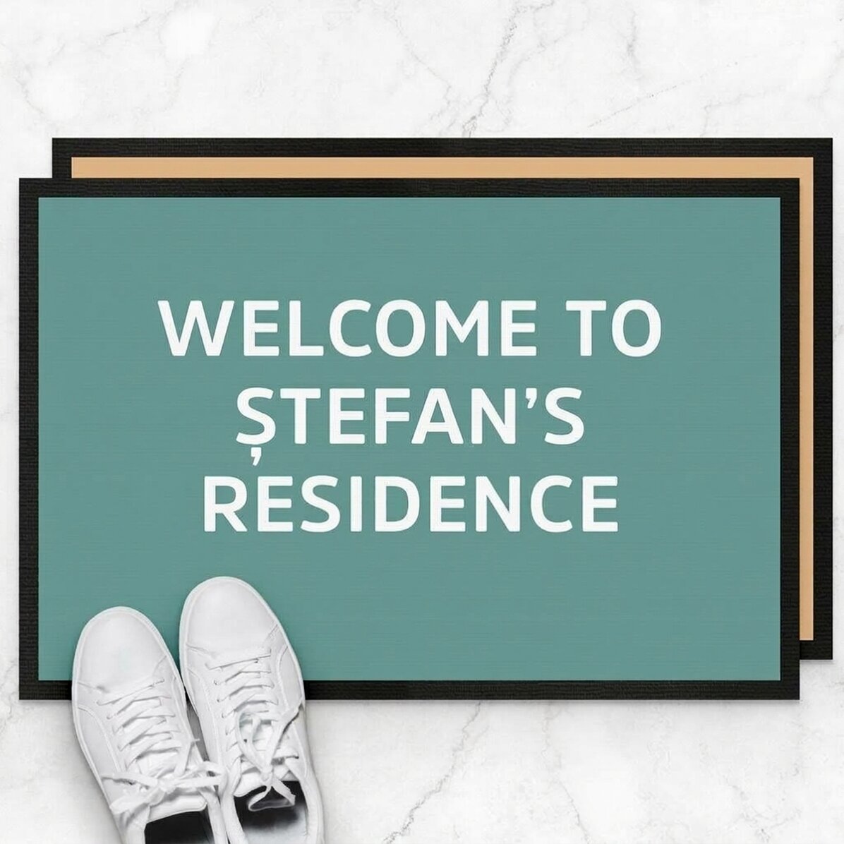 Προσαρμοσμένο χαλί εισόδου με κείμενο - Welcome to my residence
