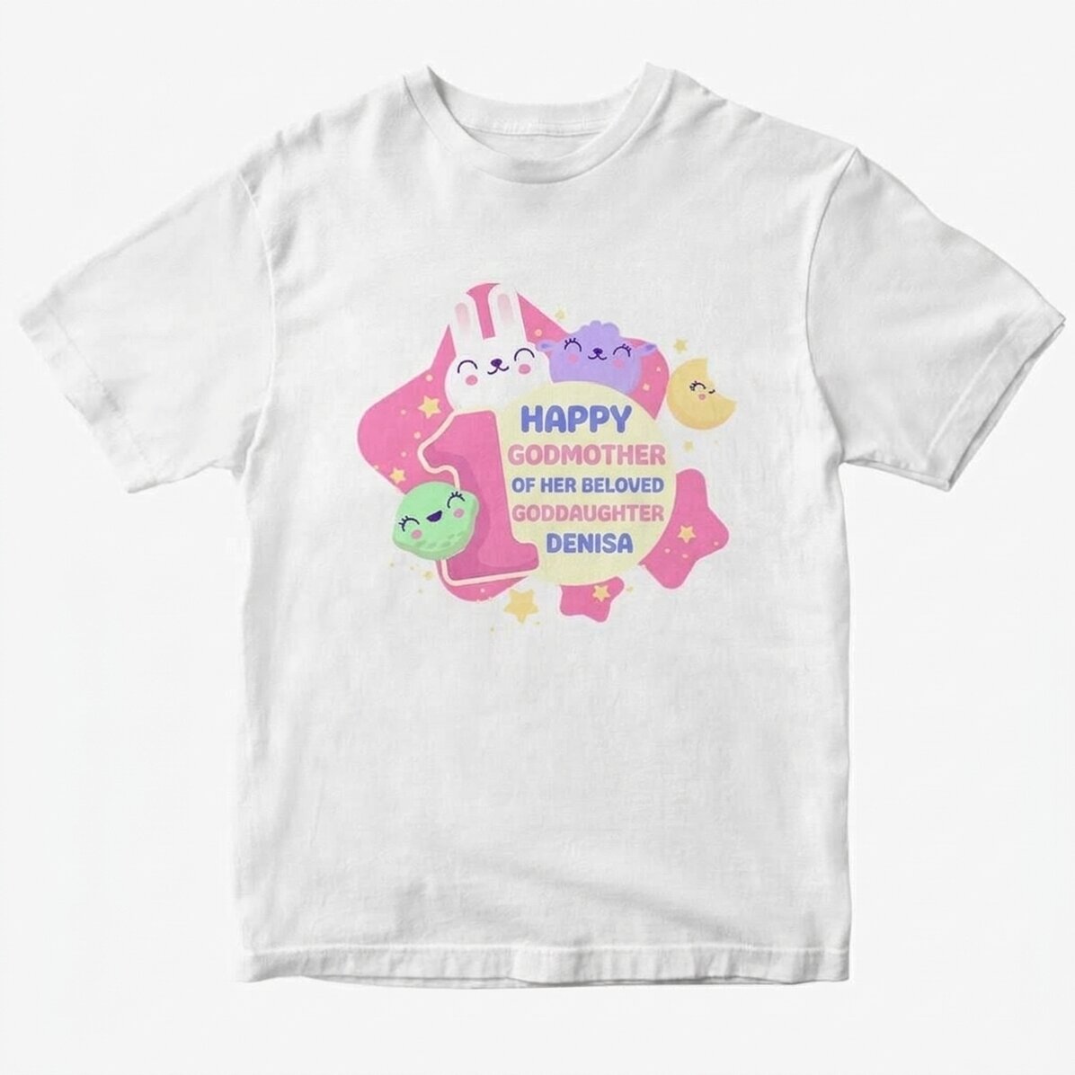 Personalised cotton T-shirt with text (girls