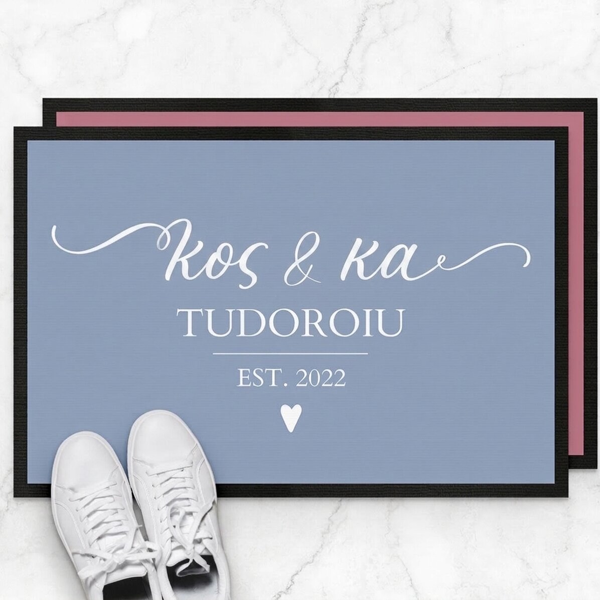 Προσαρμοσμένο χαλί εισόδου με κείμενο - Mr and mrs