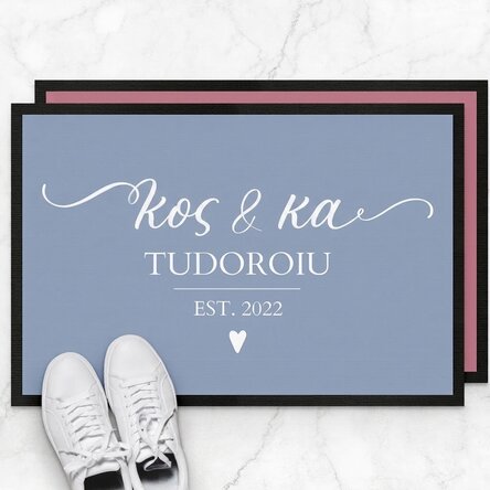 Προσαρμοσμένο χαλί εισόδου με κείμενο - Mr and mrs