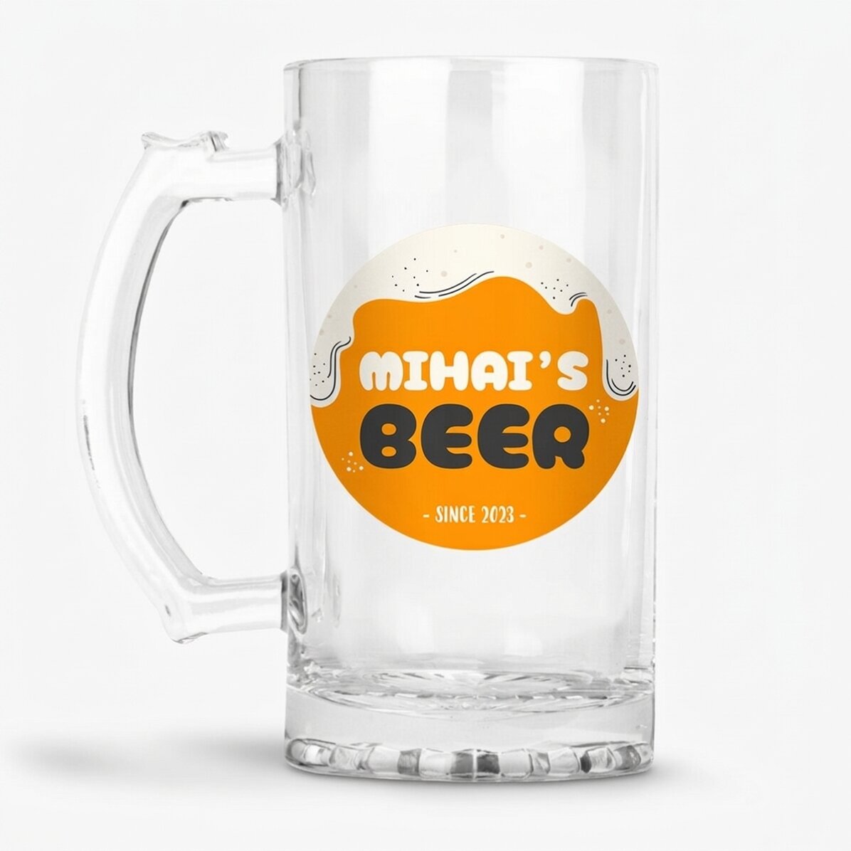 Προσωποποιημένη κούπα μπύρας με κείμενο - BEER