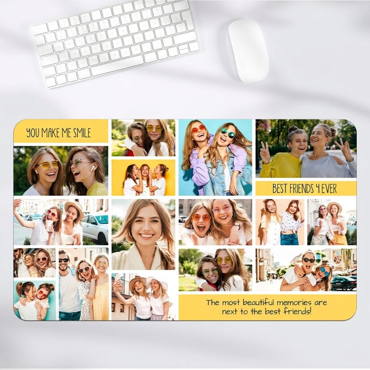 Προσαρμοσμένο mouse pad XXL με κολάζ φωτογραφιών και κείμενο