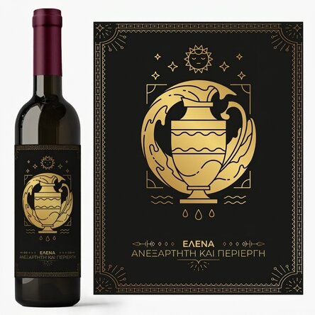Προσωποποιημένο κρασί με κείμενο και ζώδιο - Υδροχόος