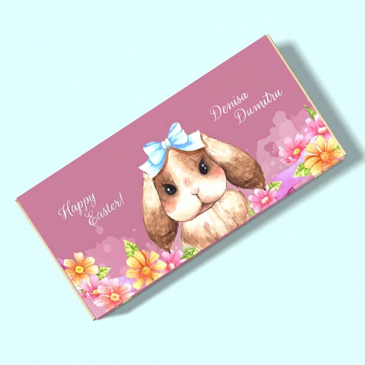 Σοκολάτα με εξατομικευμένο κείμενο - Cute Bunny
