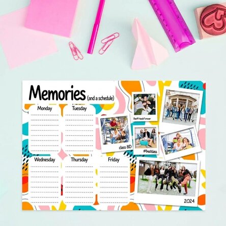 Personalised timetable with text and photos - School memories