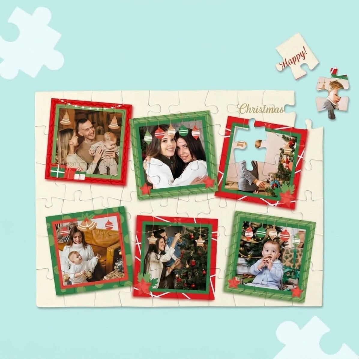 Personalised puzzle with 6 photos - Christmas memories