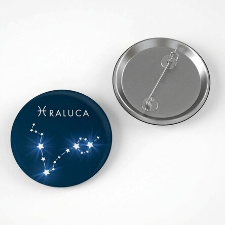 Personalised badge with name - Pisces