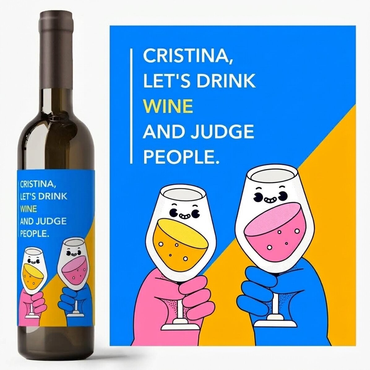 Προσωποποιημένο κρασί με κείμενο - wine
