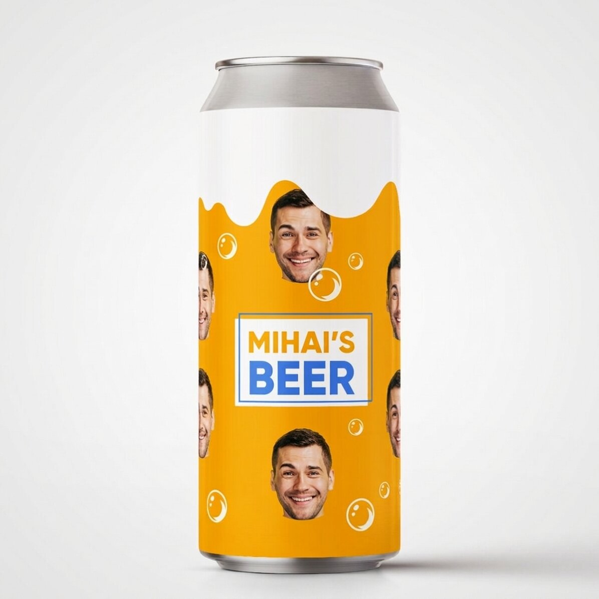 Μπύρα σε κουτάκι με εξατομικευμένο κείμενο και φωτογραφία
