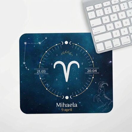 Personalised mouse pad with text - Aries zodiac sign
