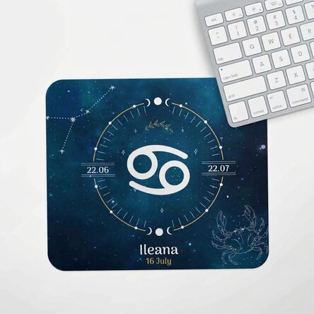 Personalised mouse pad with text - Cancer zodiac sign
