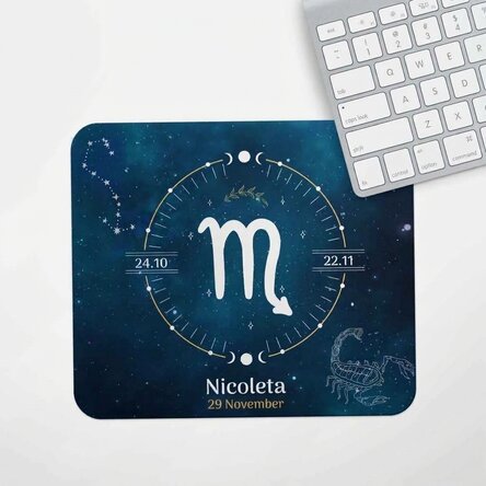 Personalised mouse pad with text - Scorpio zodiac sign