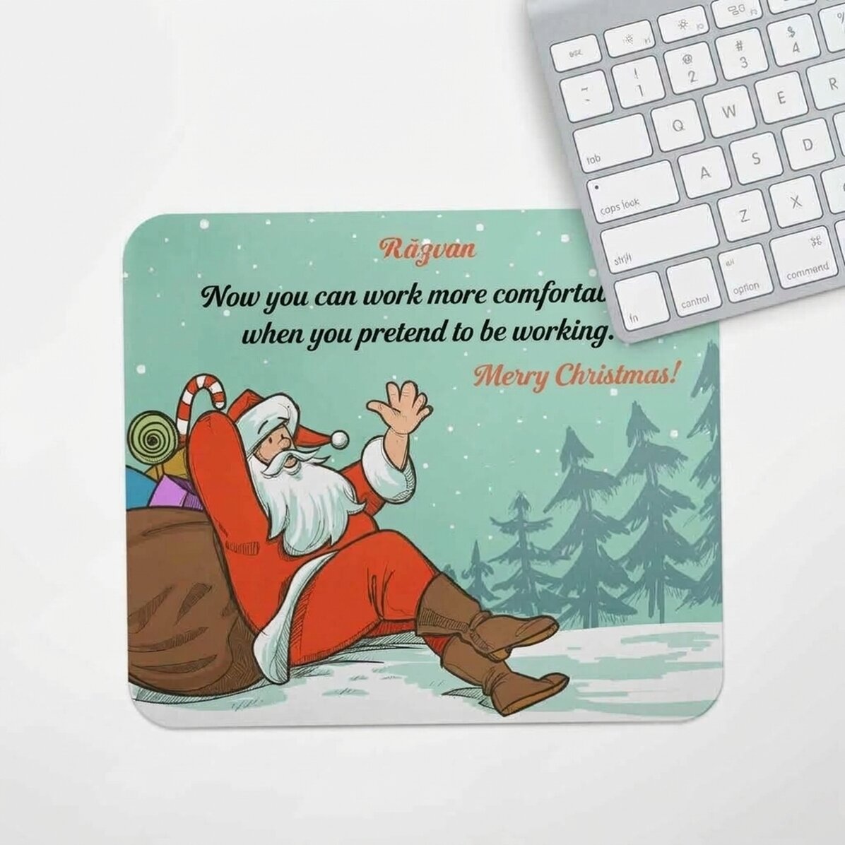 Προσαρμοσμένο mouse pad με κείμενο - Καλά Χριστούγεννα!