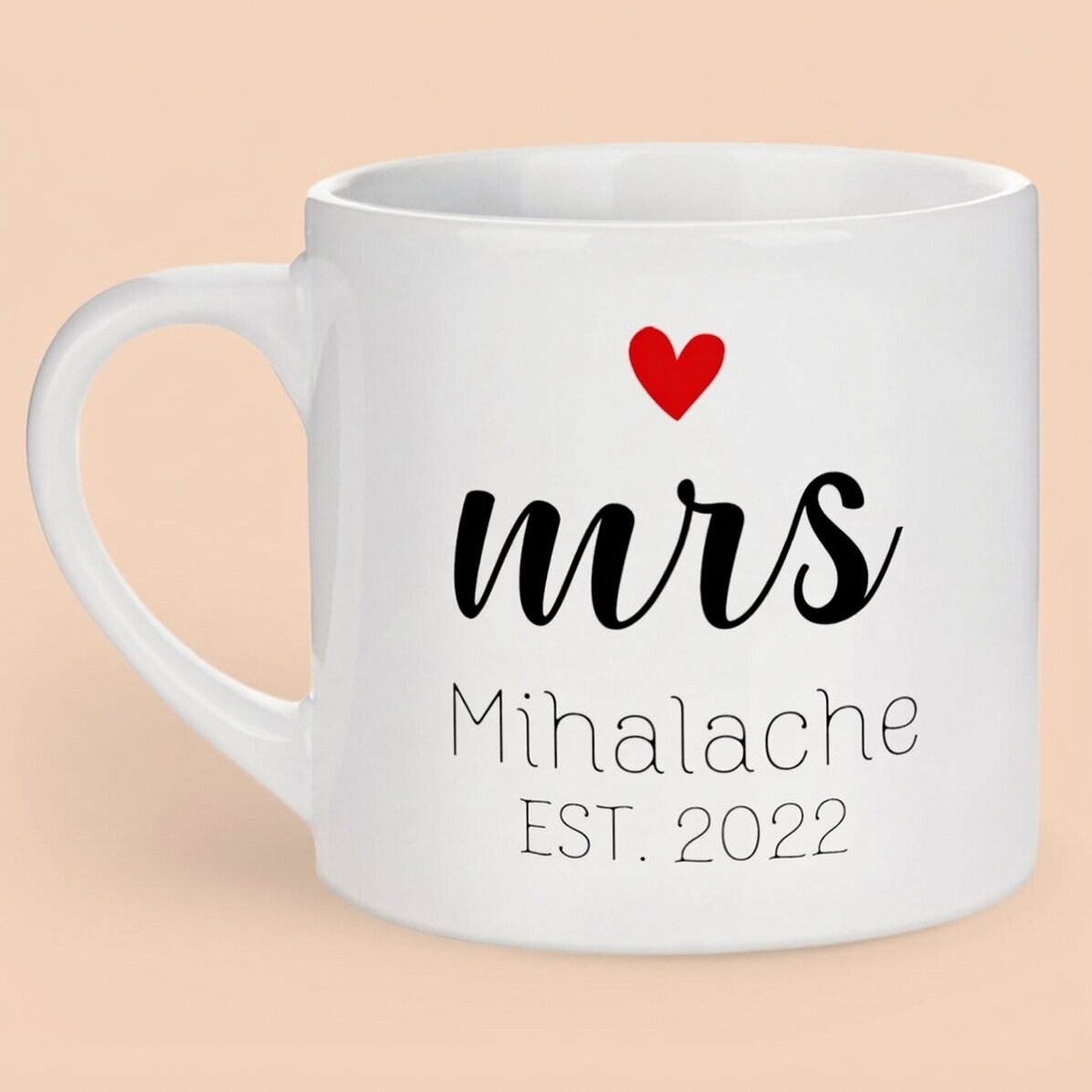 Προσωποποιημένη κούπα εσπρέσο με μήνυμα - Mrs & Mr