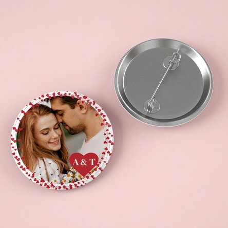 Personalised badge with text and photo - Love