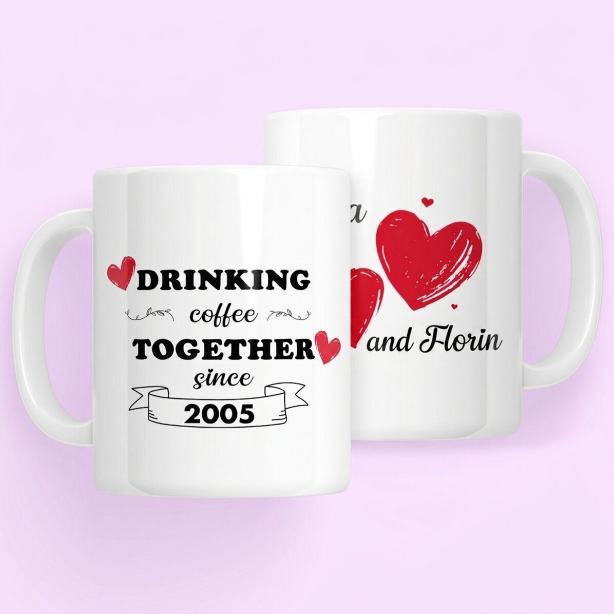 Προσωποποιημένο κύπελλο με κείμενο - Drinking together