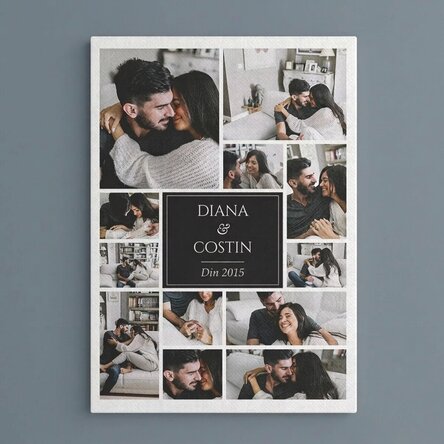 Personalised canvas print with 12 photos