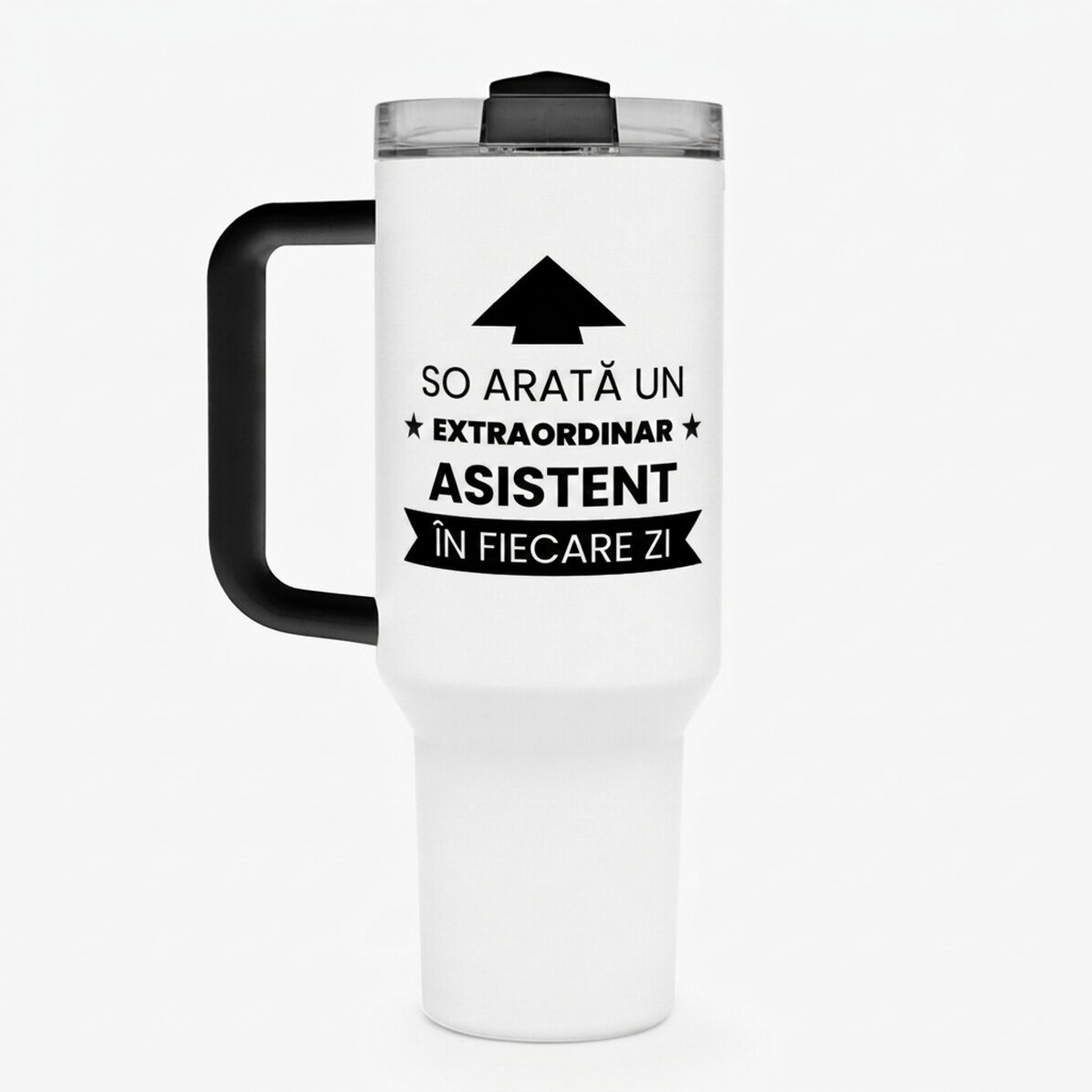 Θερμός με λαβή και καλαμάκι, εξατομικευμένος με κείμενο – Έτσι φαίνεται
