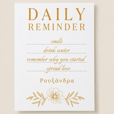 Προσαρμοσμένη αφίσα με κείμενο - Daily Reminder