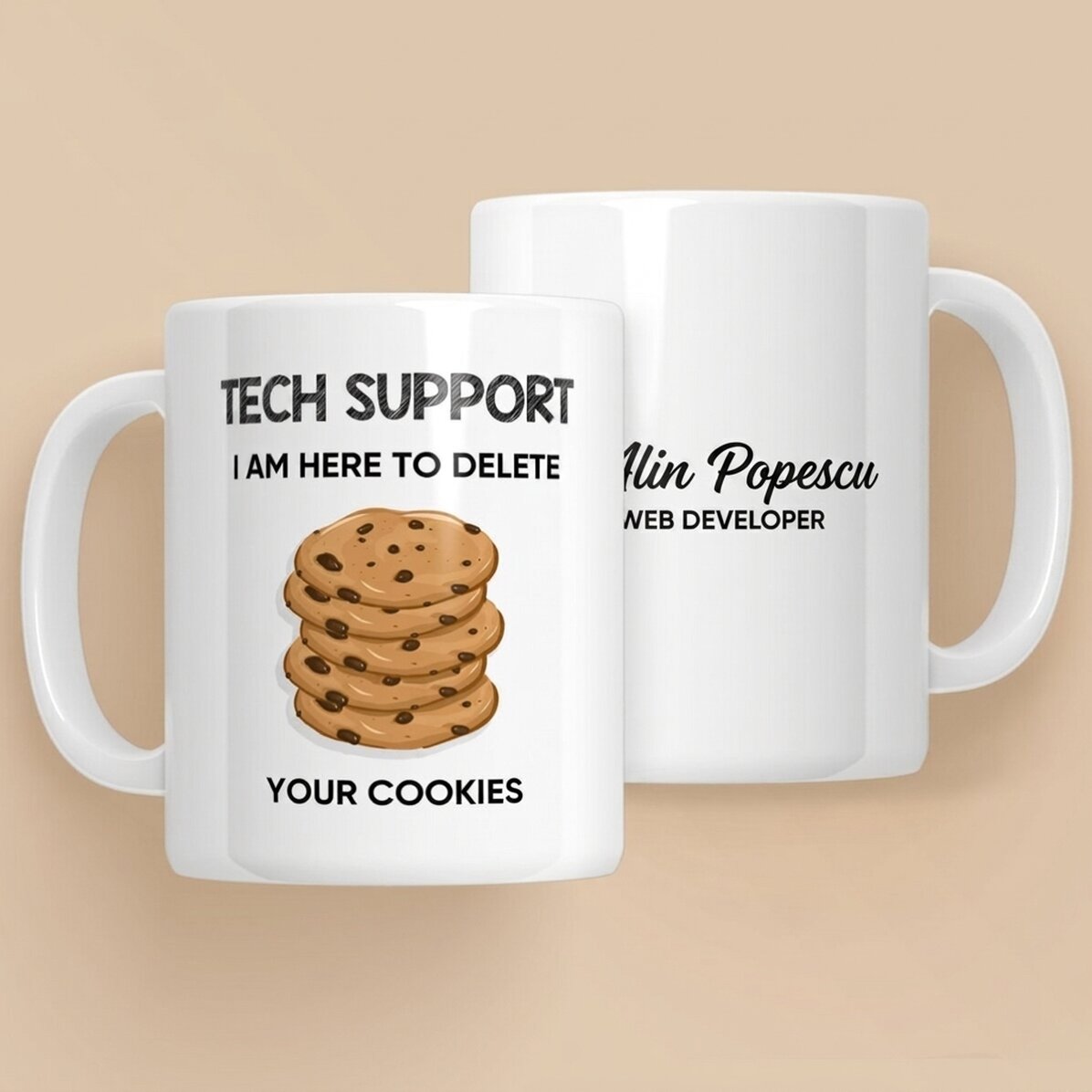 Προσωποποιημένο κύπελλο με κείμενο - Cookies (προγραμματιστής)
