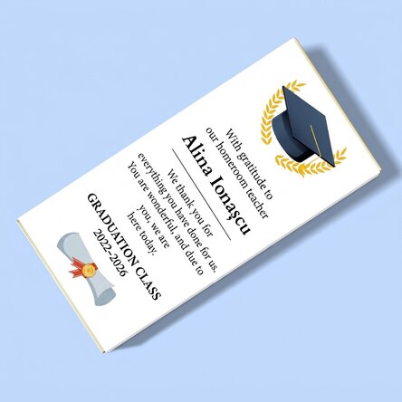 Personalised chocolate with message for teachers - Graduation
